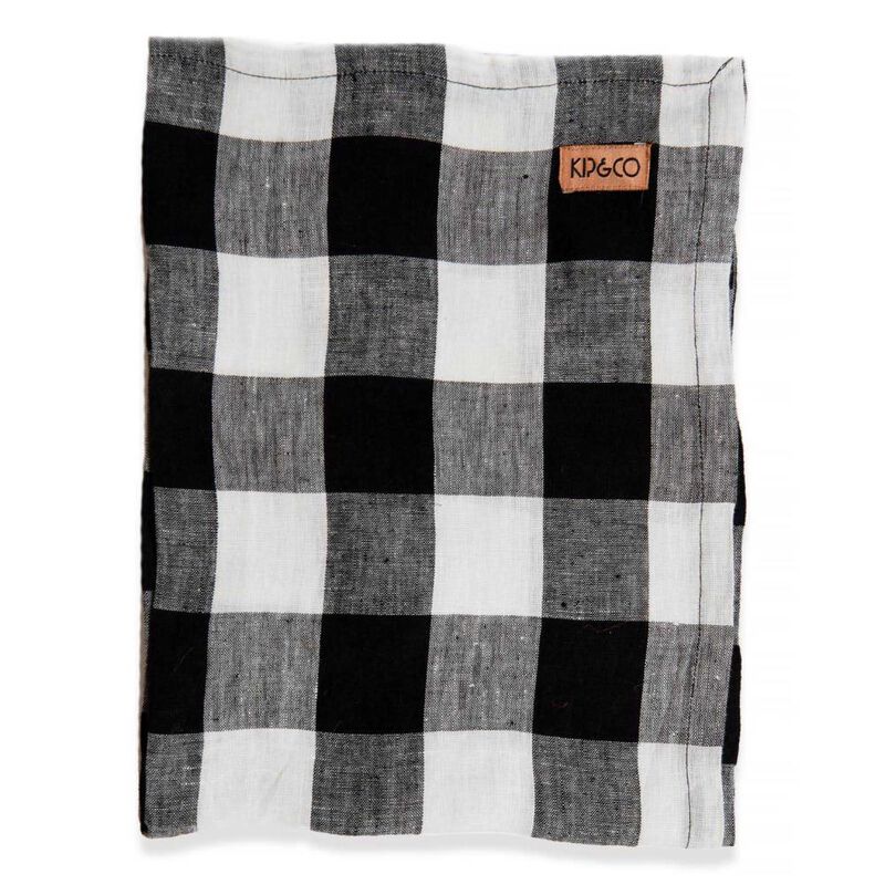 Kip&Co Black & White Gingham Linen Tea Towel image number 0